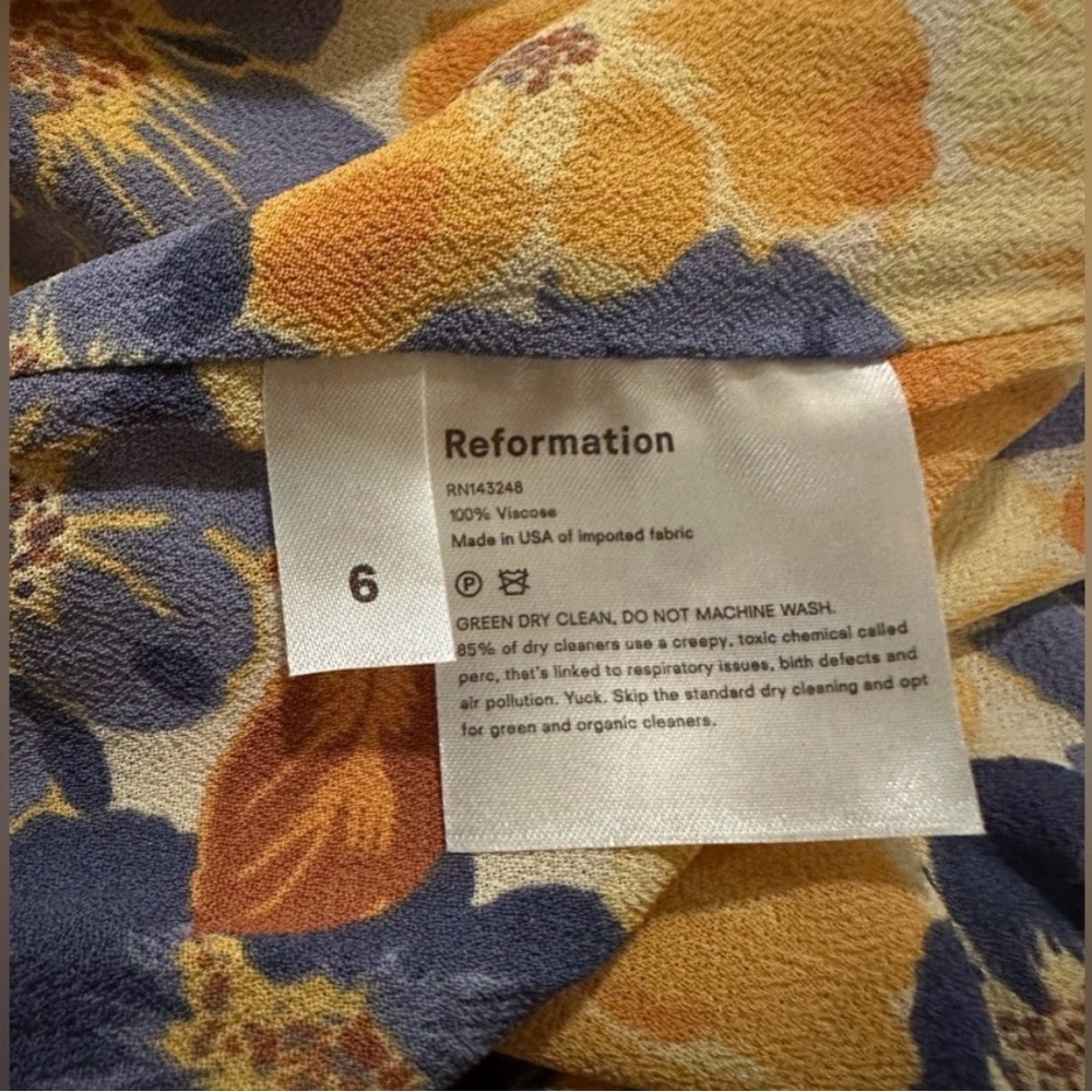 Reformation Yellow Floral Midi Dress - Picture 4 of 4